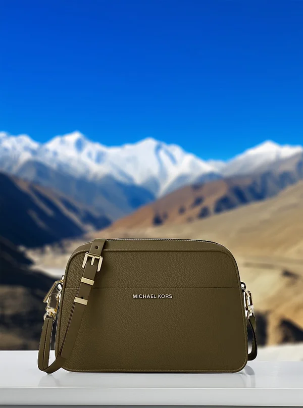 Michael Kors Small Leather Camera Crossbody Bag Loden