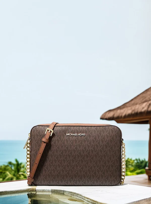 Michael Kors Large Logo Crossbody Bag Brown