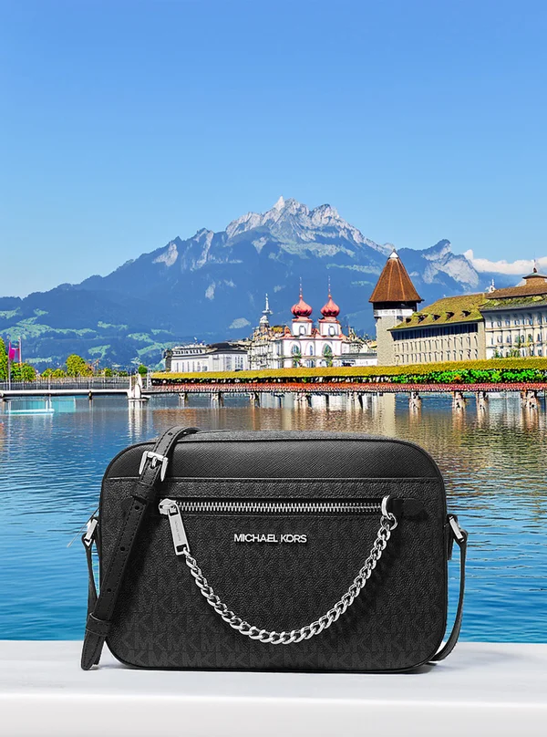 Michael Kors Jet Set Large Logo Crossbody Bag Black