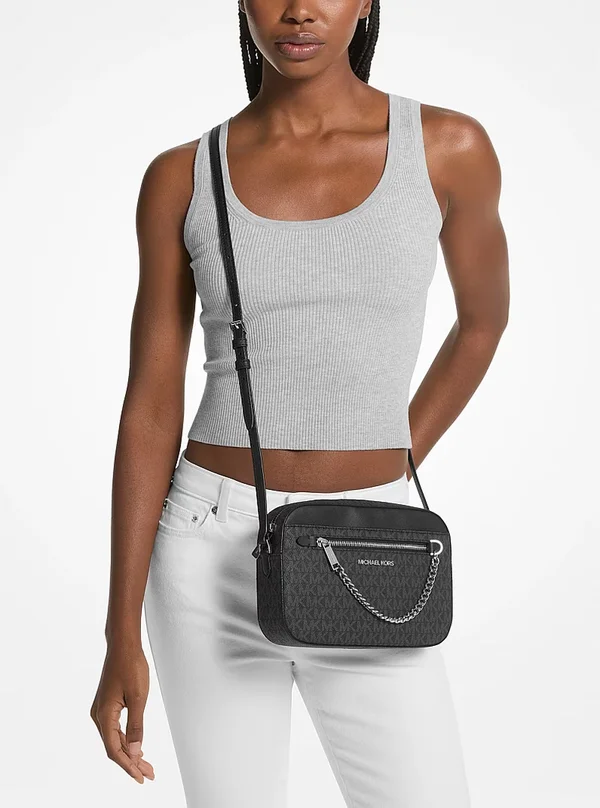 Michael Kors Jet Set Large Logo Crossbody Bag Black