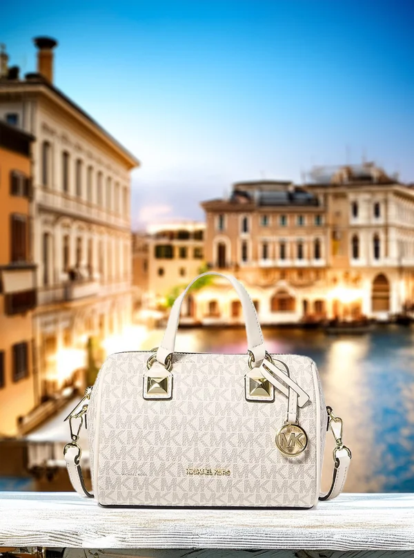 Michael Kors Small Logo Duffel Crossbody Bag Cream