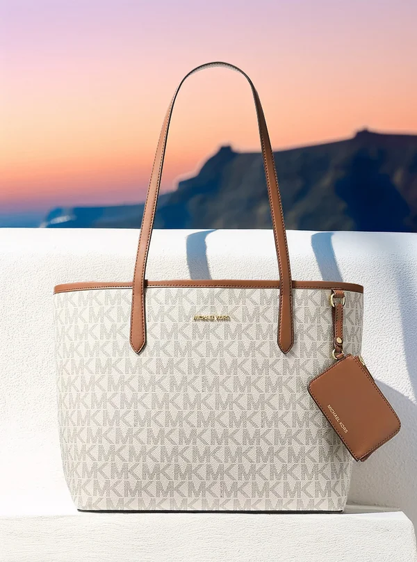 Michael Kors Large Logo Tote Bag with Pouch Vanilla