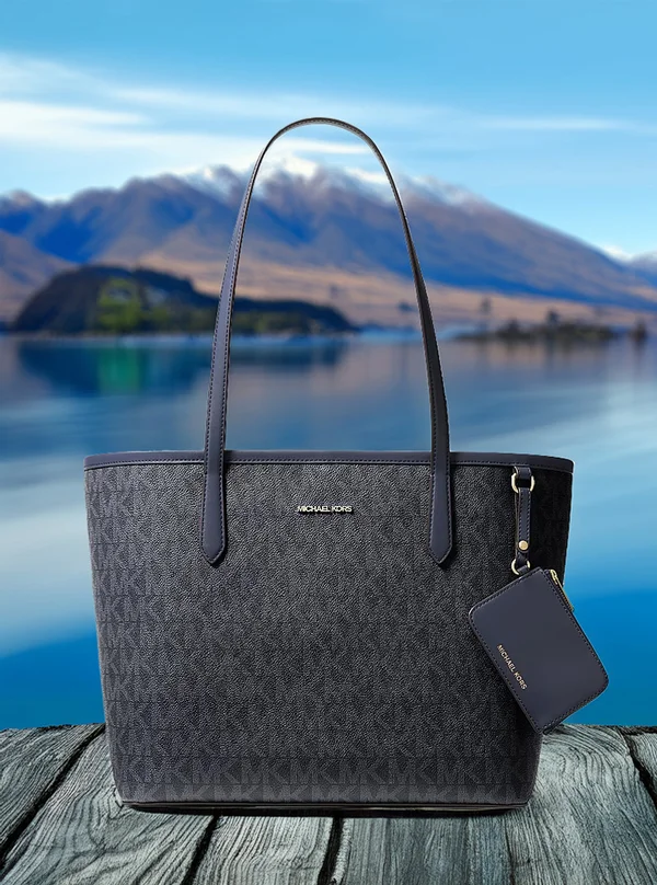 Michael Kors Large Logo Tote Bag with Pouch Admiral
