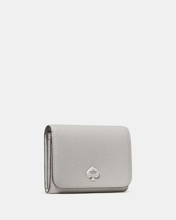 Kate Spade Kayla Small L-Zip Wallet Platinum Grey