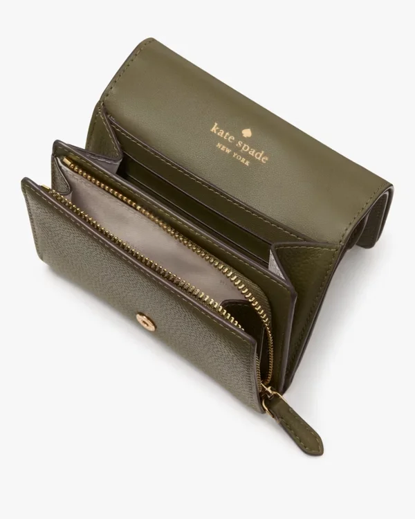 Kate Spade Kayla Small L-Zip Wallet Seaweed