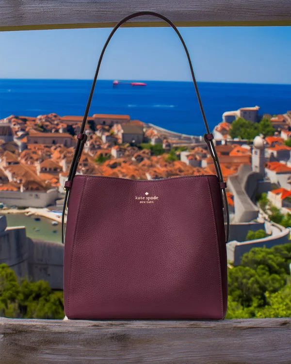 Kate Spade Medium Bucket Bag Deep Cherry