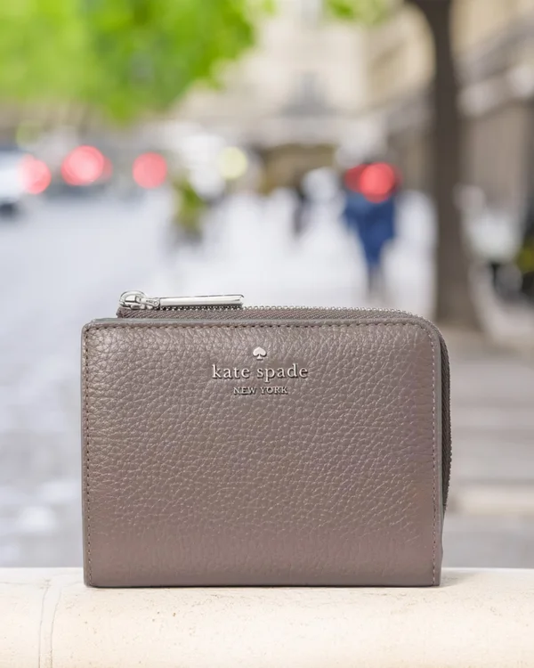 Kate Spade Small L Zip Wallet Mineral Grey