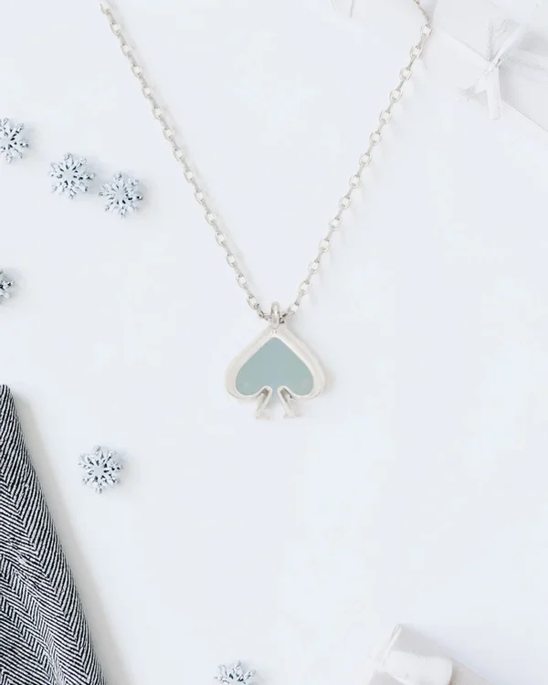 Kate Spade Everyday Spade Enamel Mini Pendant Pale Hydrangea