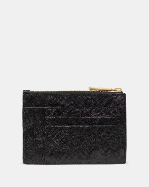 Kate Spade Textured Patent Large Slim Card Holder Black