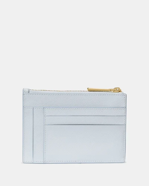Kate Spade Textured Patent Large Slim Card Holder Pale Hydrangea