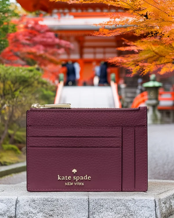 Kate Spade Large Slim Card Holder Deep Cherry