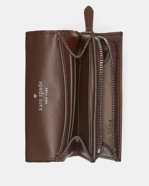 Kate Spade Small L-Zip Flap Wallet Hot Fudge