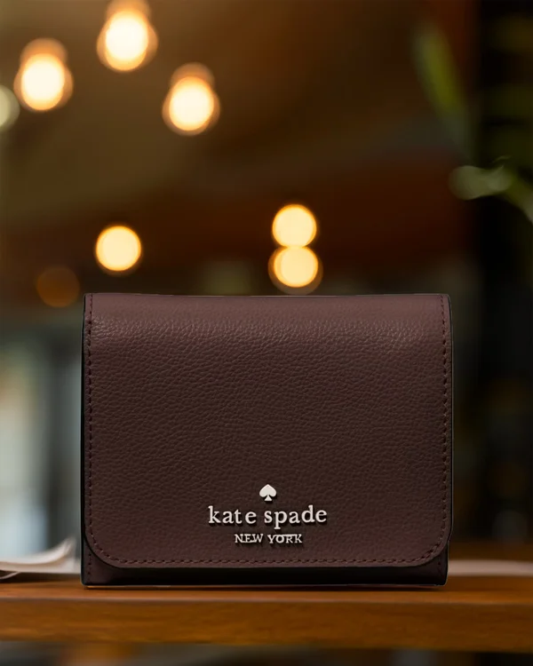 Kate Spade Small L-Zip Flap Wallet Hot Fudge