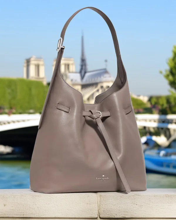 Kate Spade 454 Belted Large Shoulder Bag Mineral Grey