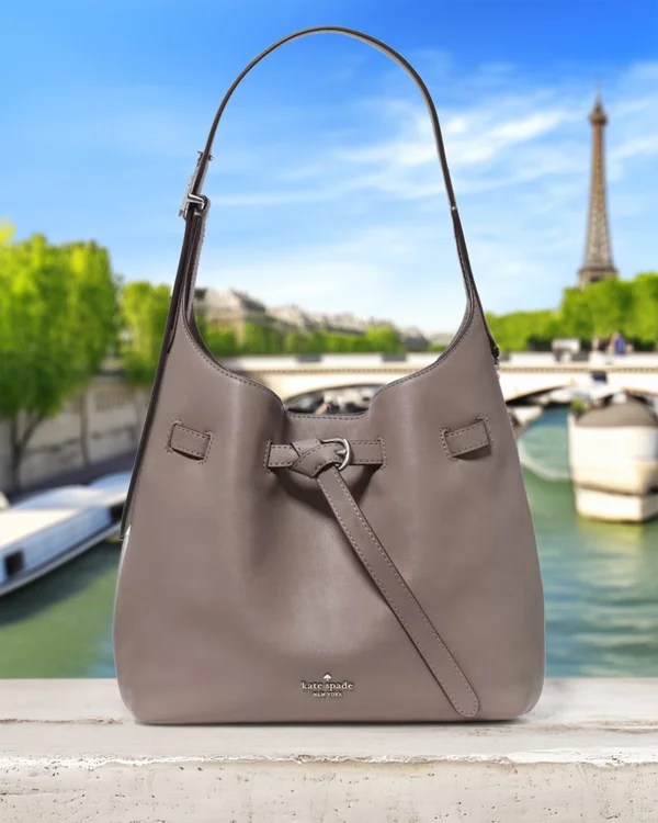 Kate Spade 454 Belted Small Shoulder Bag Mineral Grey