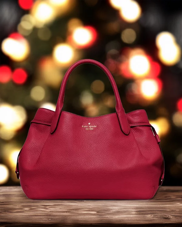 Kate Spade Dumpling Large Satchel Bag Red Jam