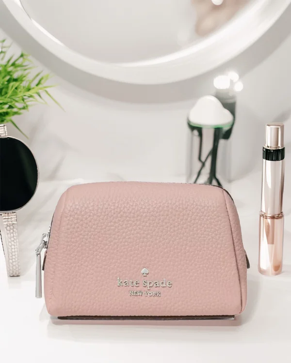 Kate Spade Leather Mini Pouch Rose Smoke