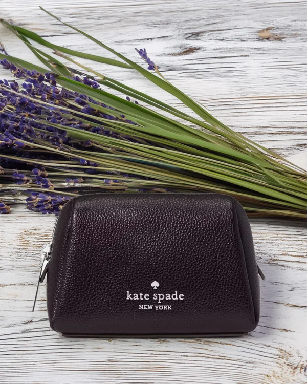 Kate Spade Leather Mini Pouch Deep Aubergine