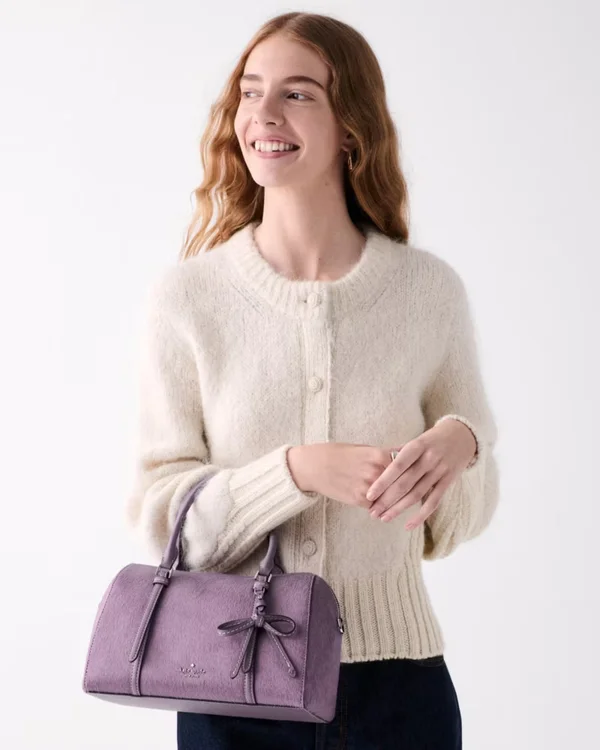 Kate Spade Monroe Haircalf Satchel Bag Smoky Amethyst