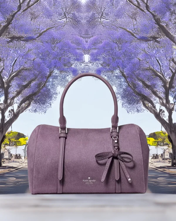 Kate Spade Monroe Haircalf Satchel Bag Smoky Amethyst