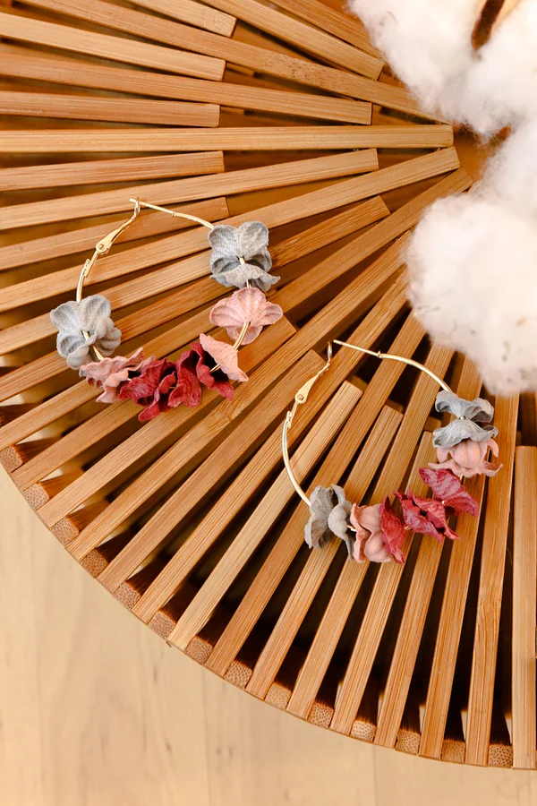 Petals Aflutter Hoop Earrings Fall Mutes