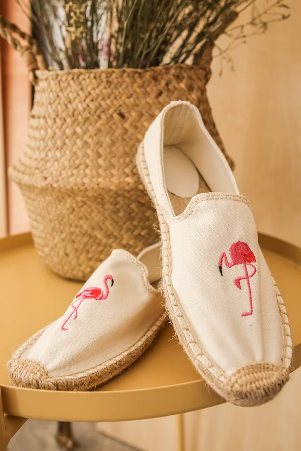 Flamingo Slipon Canvas Espadrilles Flats