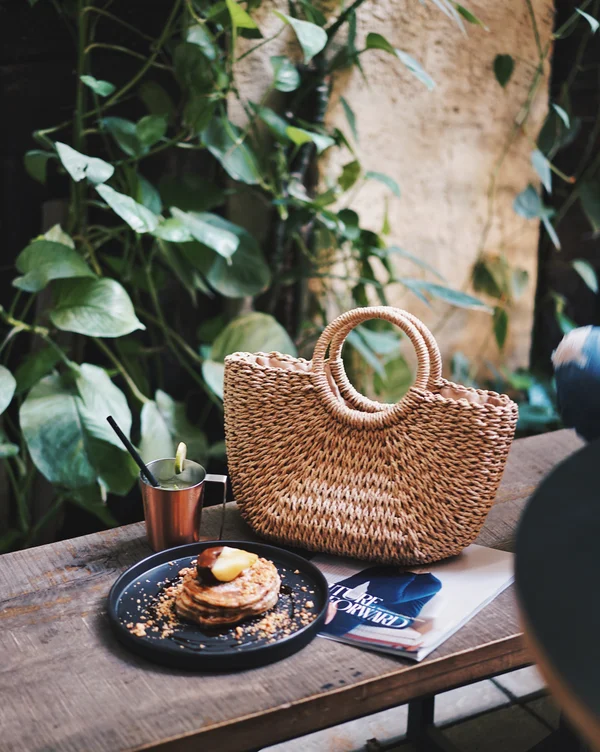 Down to Earth Rattan Tote Bag