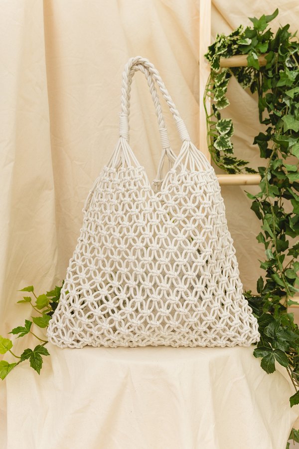 Netted Necessity Woven Bag White