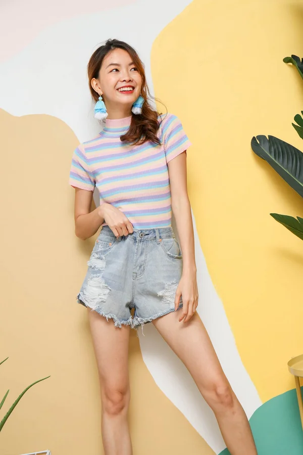 Unicorn Happy Stripes Knit Tee
