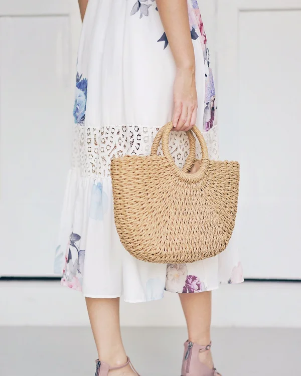 Down to Earth Rattan Tote Bag