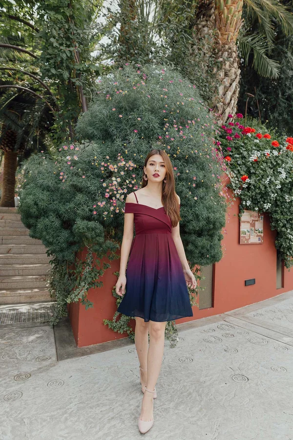 Ombre Contours Dress Dusk