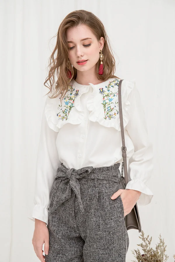 A Bibbing Romance Blouse White