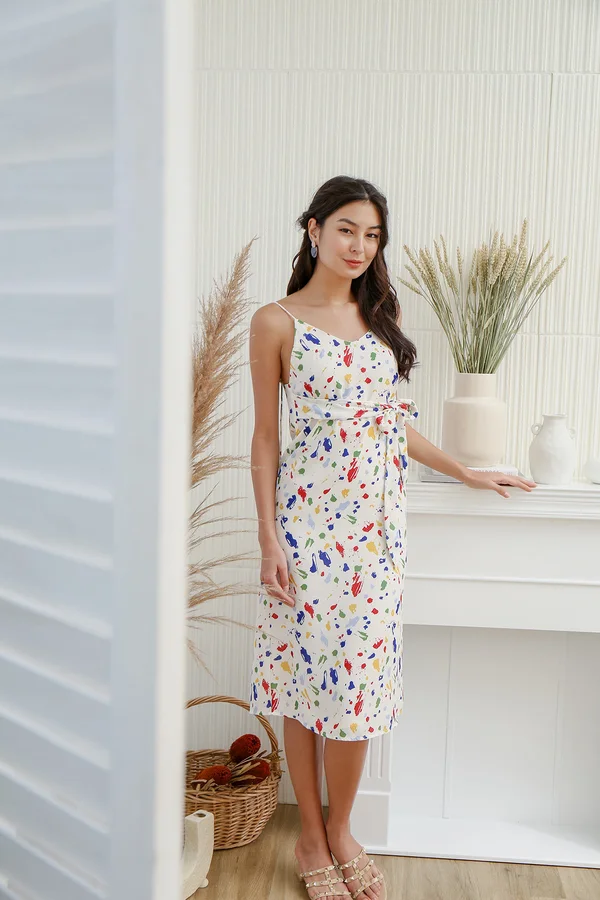 Splatter Fiesta Abstract Tent Midi Dress