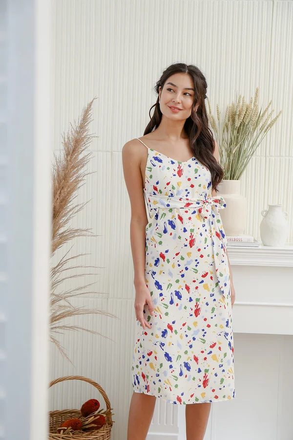 Splatter Fiesta Abstract Tent Midi Dress