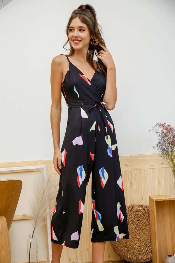 Abstract Abyss Jumpsuit Black