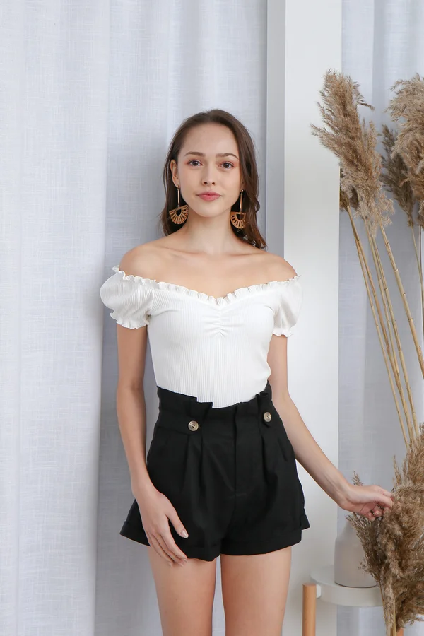 Basically Perfect Ribbed Knit Tee White