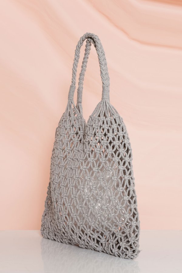 Netted Necessity Woven Bag Grey