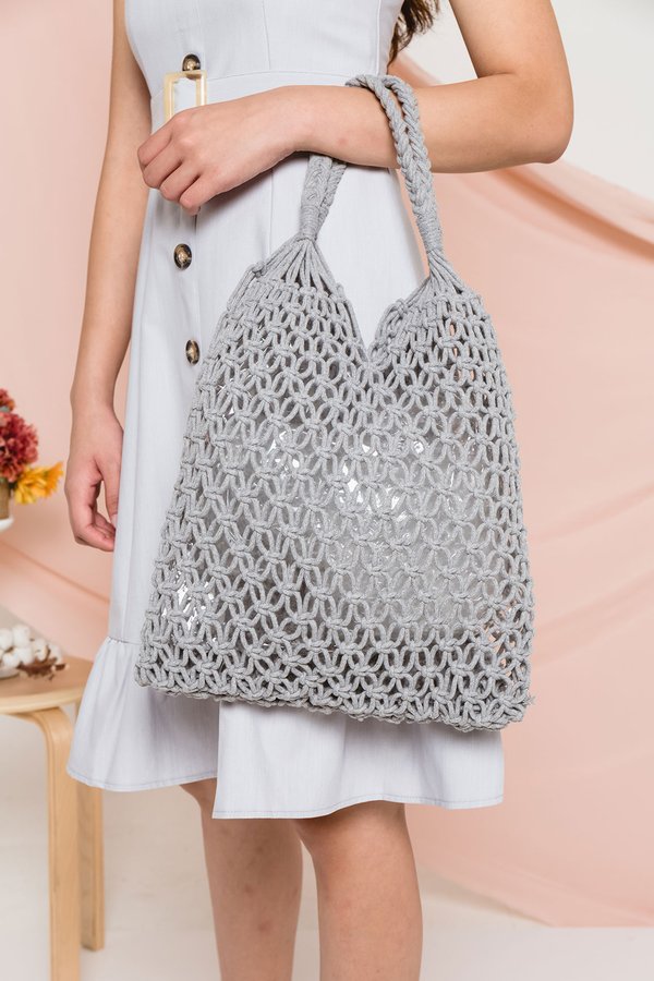 Netted Necessity Woven Bag Grey