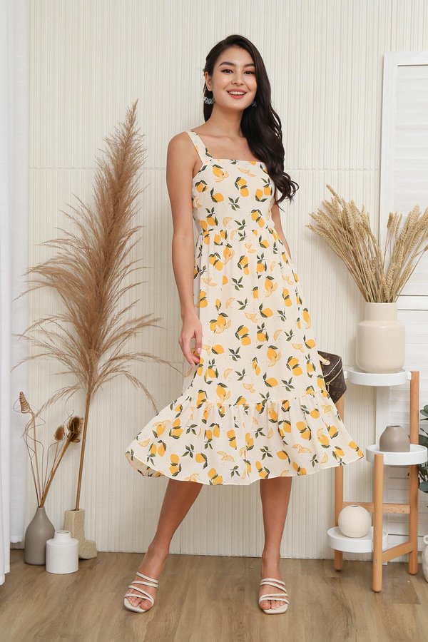 Zest for Life and Lemons Citrus Print Dropwaist Dress