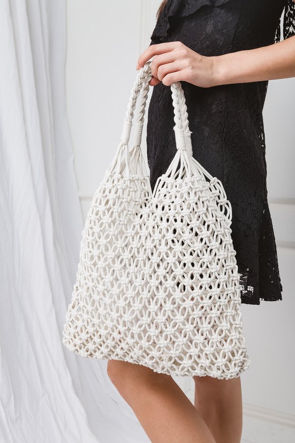 Netted Necessity Woven Bag White