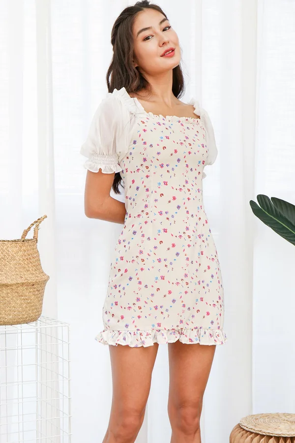 Puffed Phenomenon Floral Dress