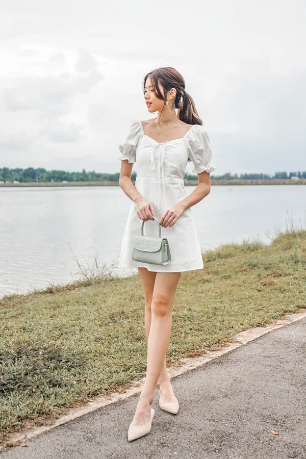 Roam Free Ranch Ruched Tie Bust Dress