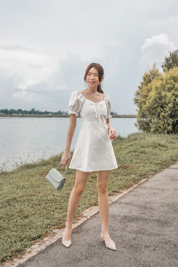 Roam Free Ranch Ruched Tie Bust Dress