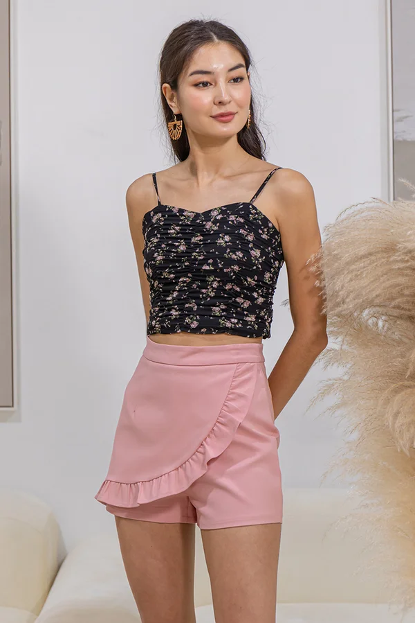 Sweet Shirs of Spring Cami Crop Top Black