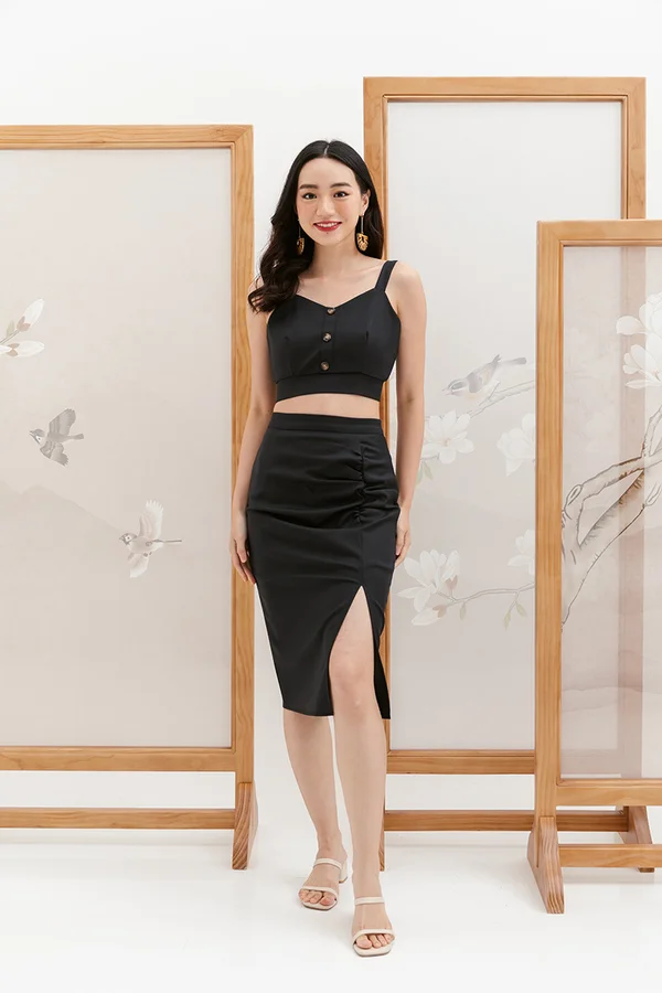 Fit for Finesse Crop Tank Top Black