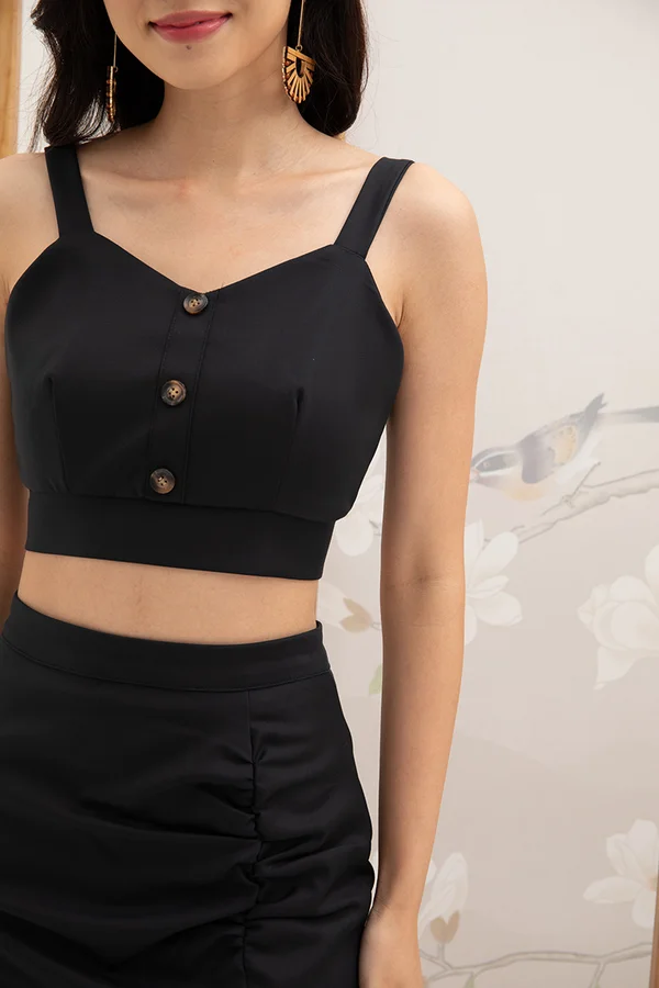 Fit for Finesse Crop Tank Top Black