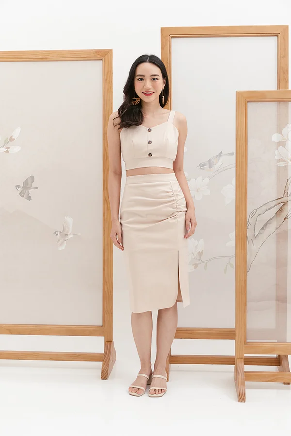 Fit for Finesse Crop Tank Top Cream
