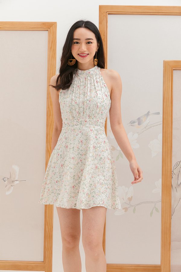 The Spring of Things Floral Embroidery Dress Pink