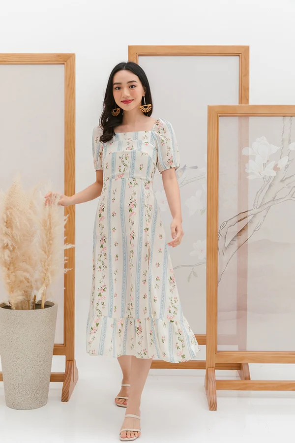 Floral at First Scroll Midi Dress