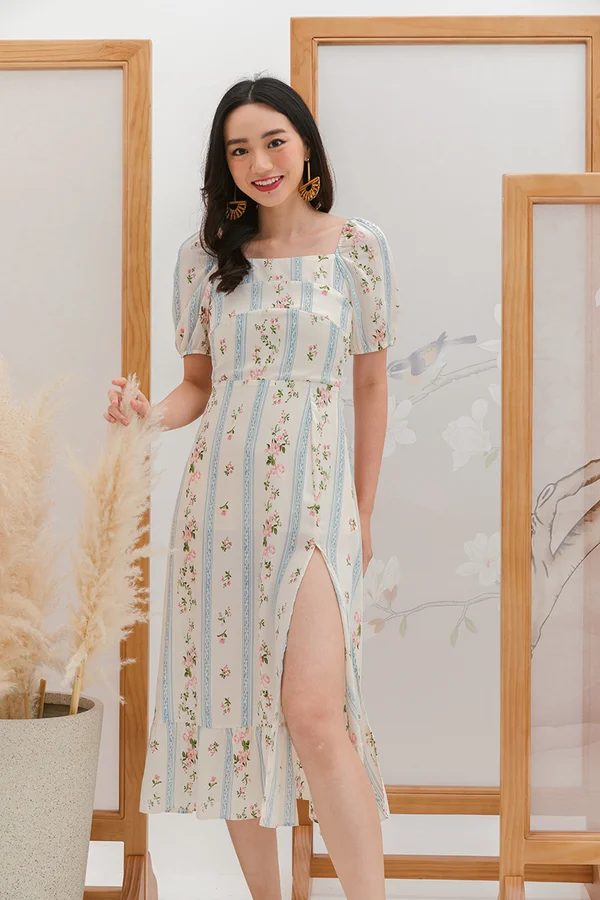 Floral at First Scroll Midi Dress